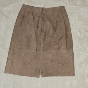 Vintage Winlit Genuine Leather Skirt Women’s 5/6 Tan Brown Made in Korea 80s 90s
